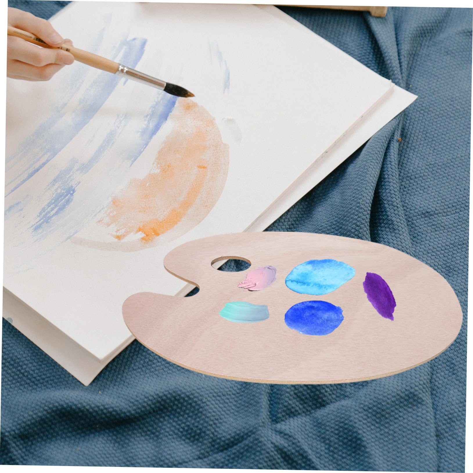 PLAFOPE 2 Pièces Palette de Peinture pour Artistes Plateaux à Pigments Ovales et Carrés Légère Réutilisable et Facile à Nettoyer pour Mélange de Couleurs
