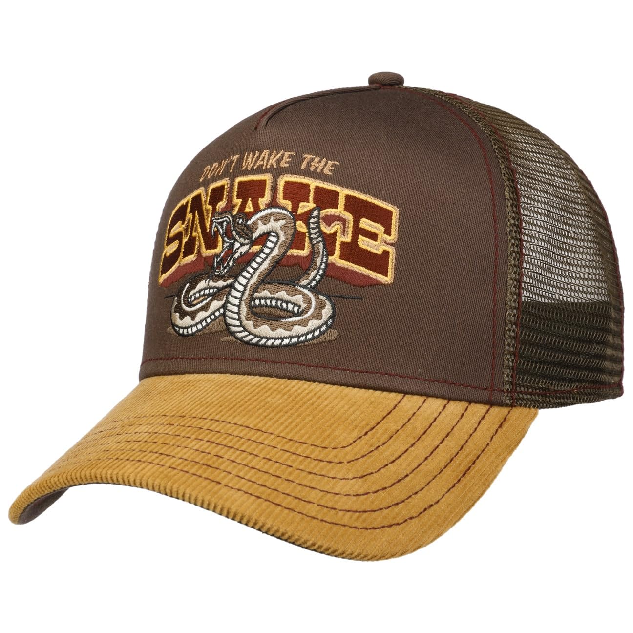 FWS Don´t Wake The Snake Trucker Cap Basecap Baseballcap Truckercap Meshcap Men - Snapback, with peak, peak Spring-Summer - One Size brown