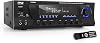 300W Digital Stereo Receiver System - AMFM Qtz. Tuner, USBSD Card MP3 Player & Subwoofer Control, AB Speaker, iPhone MP3 Input with Karaoke, Cable & Remote -