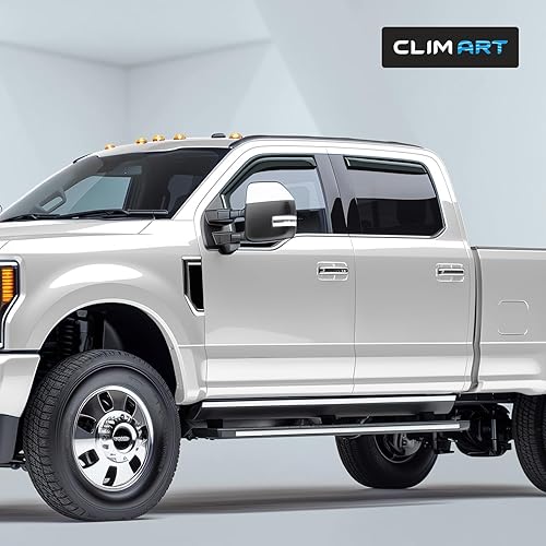 Miniatura 5 de CLIM ART Protectores de lluvia increíblemente duraderos en el canal compatibles con F250 a F550 Super Duty 2017-2024 Crew Cab, deflectores de