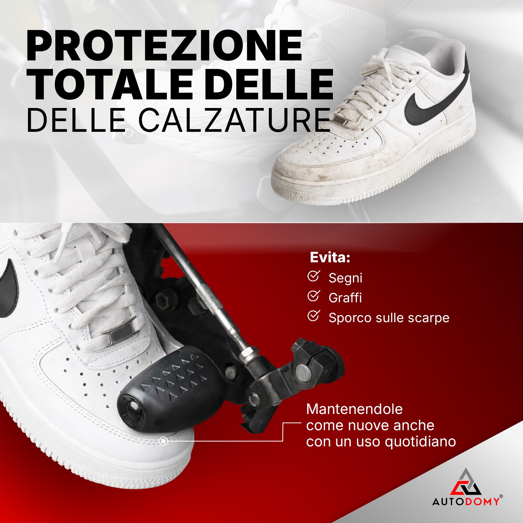 Autodomy Protezione Scarpe Moto Leva Cambio Copriscarpe Motociclo Quad ATV V1 | Proteggi Scarpe Moto é Antiscivolo | Copri Scarpa Cambio Valido Per Tutte le Scarpe