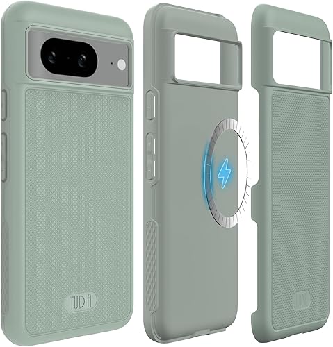 Vista 151 de TUDIA MergeGrip - Funda para Google Pixel 7a 2023, [probada en caídas de grado militar] borde elevado para protección de pantalla y cámara, doble