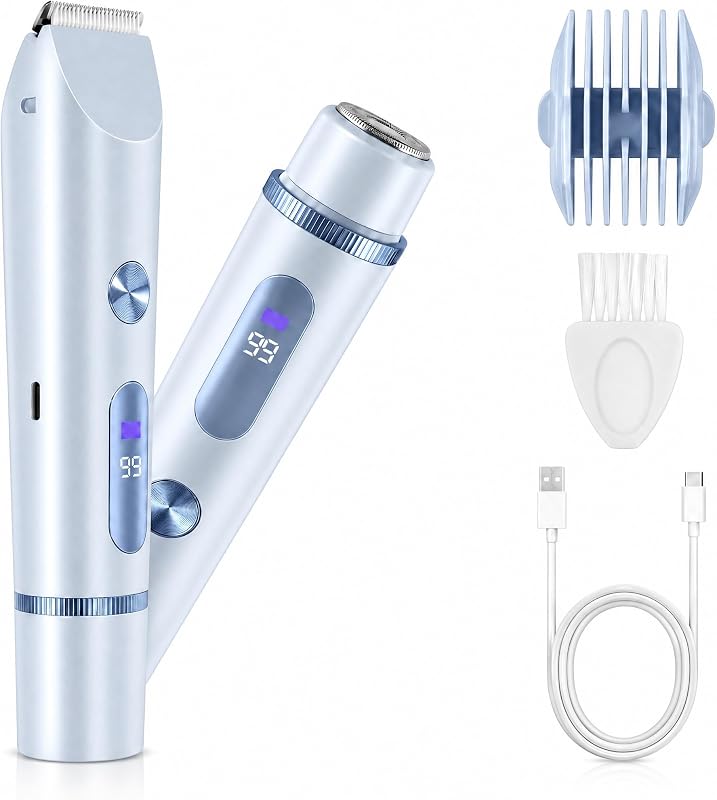 Aparador elétrico feminino AiooTisu 2 em 1, design Rose Gold, cabeças para corpo e rosto, USB-C, modelo WBT002