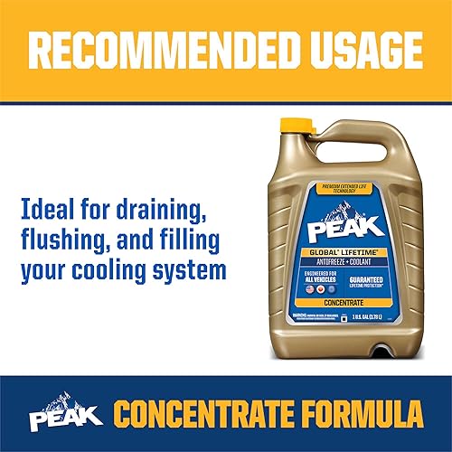Miniatura 7 de PEAK Global Lifetime Concentrado anticongelante y refrigerante para todos los vehículos, 1 galón.