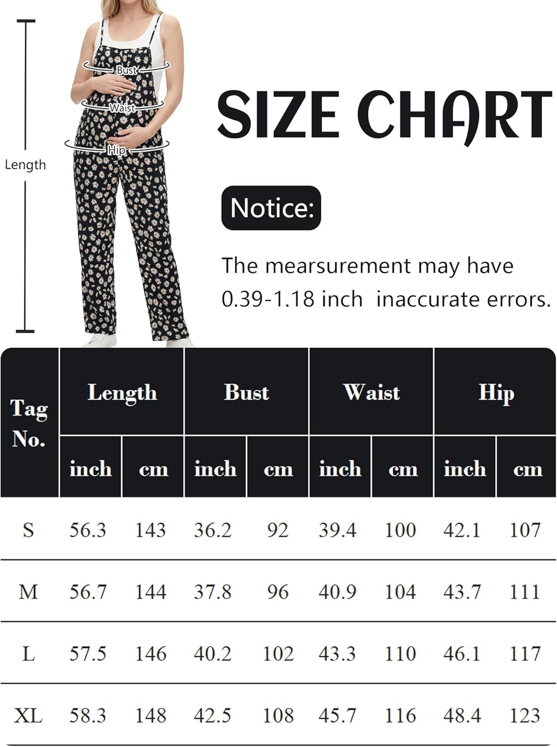 Women's Maternity Sleeveless Jumpsuit with Pocket Adjustable Strap Floral Overall Summer Vacation Romper S-XL