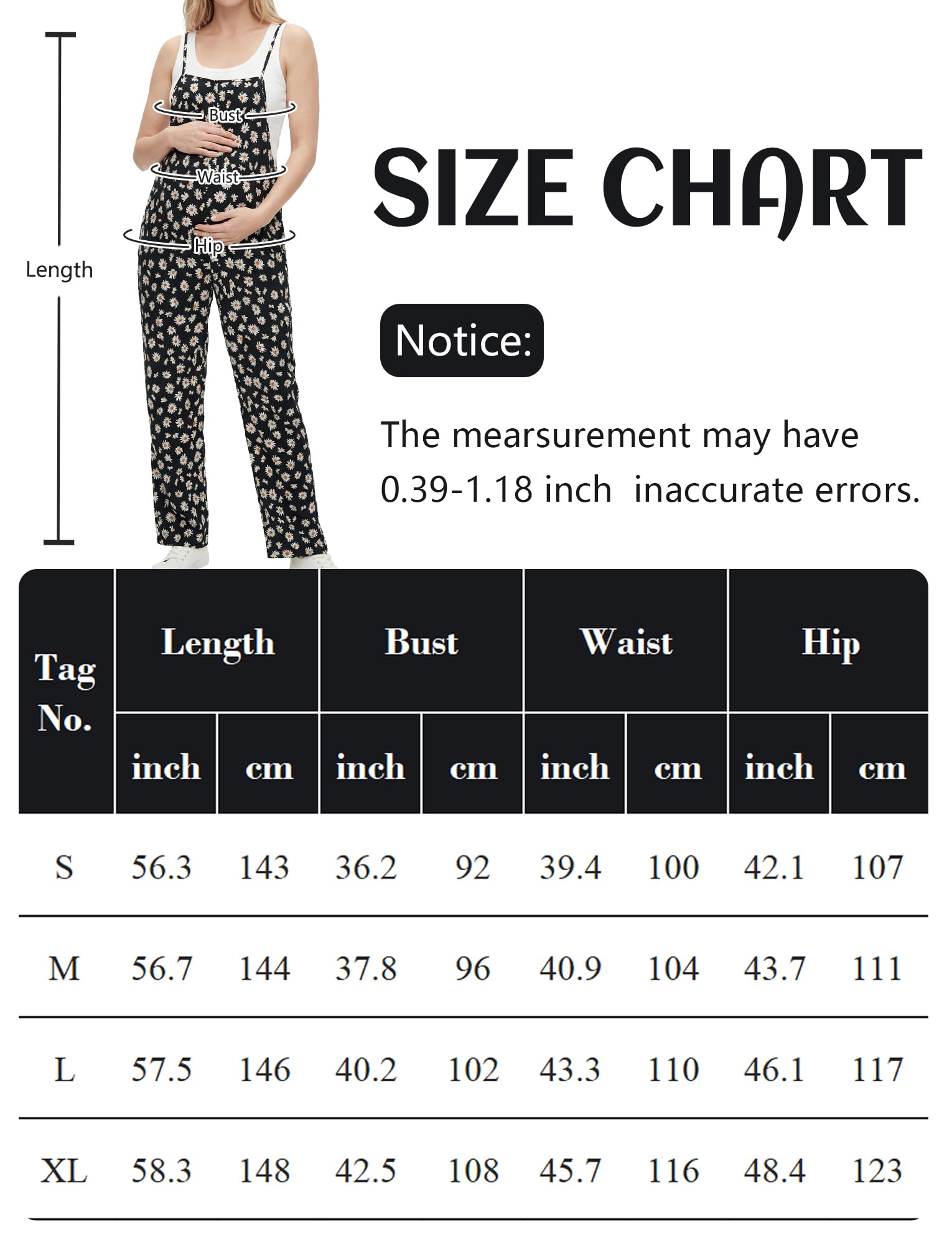 FEOYA Umstands Overall Damen Schwangerschaft Latzhose Modisch Elegant Lässig Trägerhose Loose Fit Jumpsuit mit Tasche für Schwangere S-XL