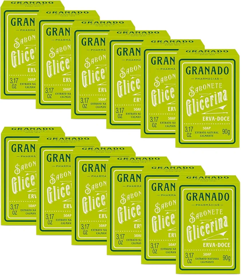 Granado Sabonete Glicerina, Erva Doce, 90g, 12 unidades