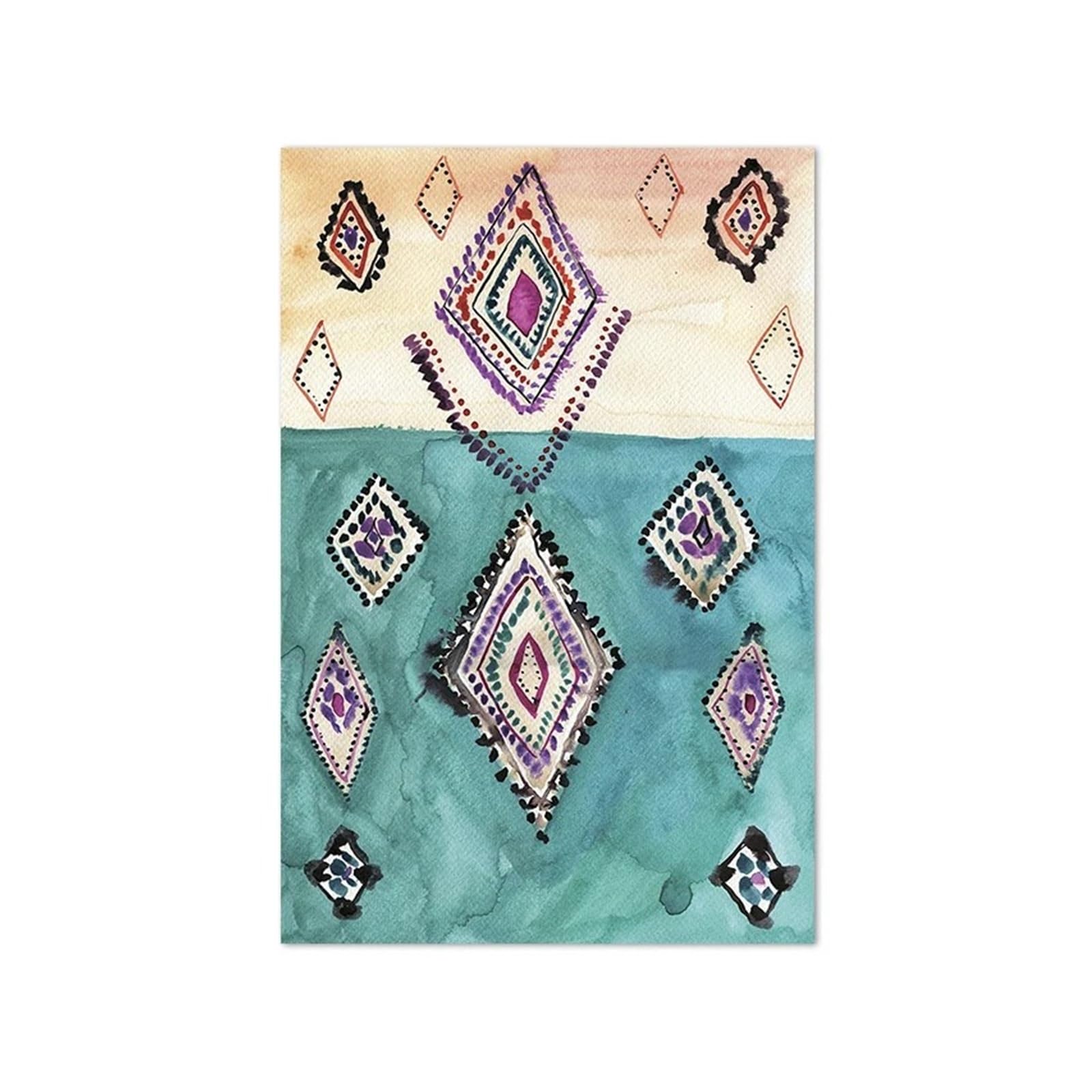 Peinture sur toile murale marocaine pour transformer un mur blanc et vide en salon chic