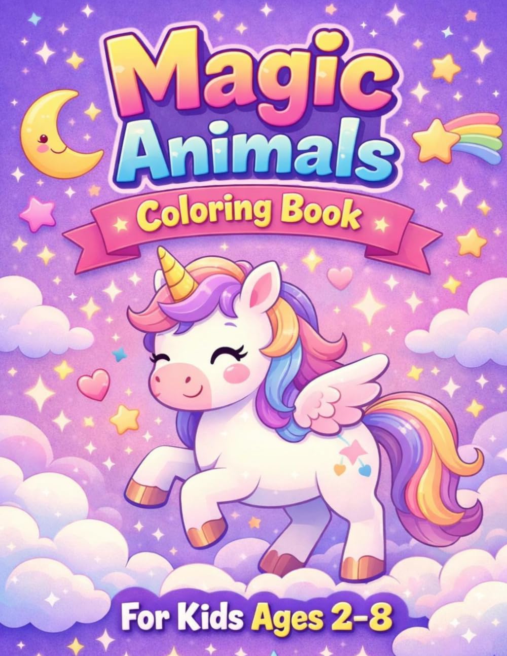 Magic Animals Coloring Book for Kids Ages 2–8 | Unicorns & Fantasy Animals | Easy Cute Coloring Pages (SERIA: Cute & Calm Animals Coloring Book)