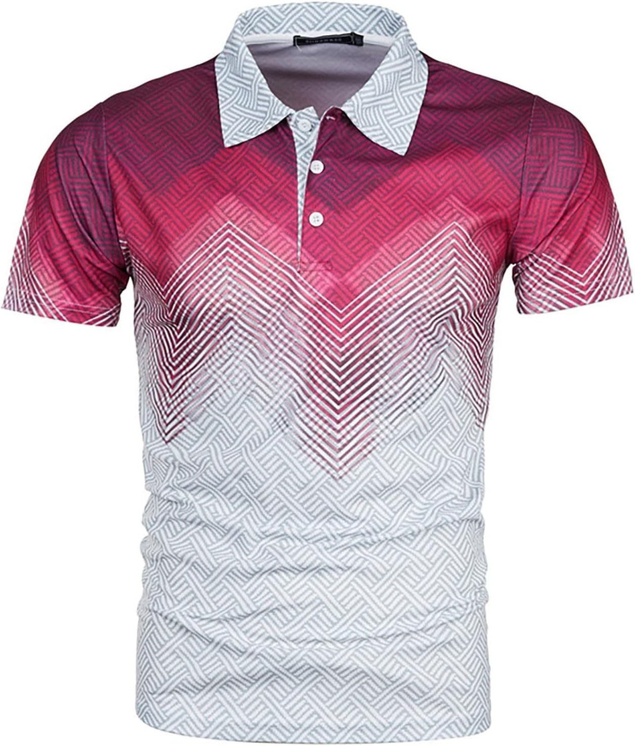 Ymosrh Men's Polo Shirts Summer Fashion Casual 3D Printing Shirt Lapel Casual Short Sleeve Top Shirts for Men, M-5XL