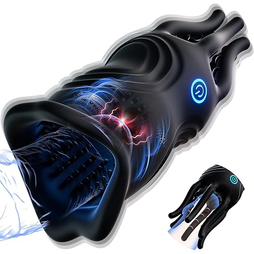 Penis Vibrator Male Masturbator – Mens Vibrator Sex Toys for Men with 10 Vibrations, Realistic Lips & Tentacle Texture Stimulation Stroker, 360° Full-Surround Blowjob Sex Machine for Penis Trainer