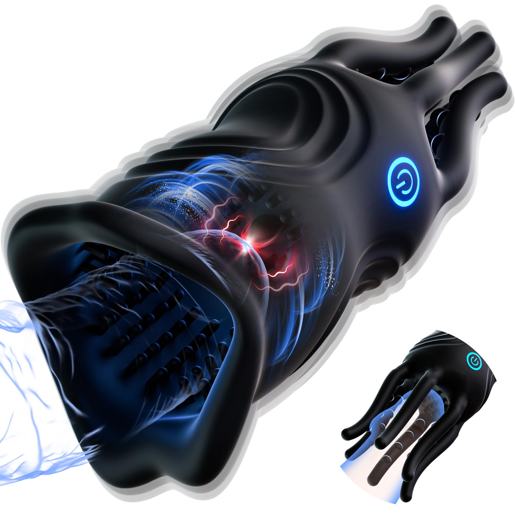 Penis Vibrator Male Masturbator Mens Vibrator Sex Toys for Men with 10 Vibrations Realistic Lips Tentacle Texture Stimulation