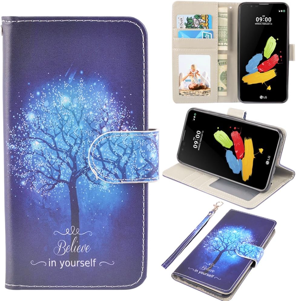 UrSpeedtekLive LG Stylo 2/LG Stylus 2 Wallet Case, Premium PU Leather Flip Wallet Case Cover with Card Slots & Stand for LG Stylo 2, Believe in Yourself