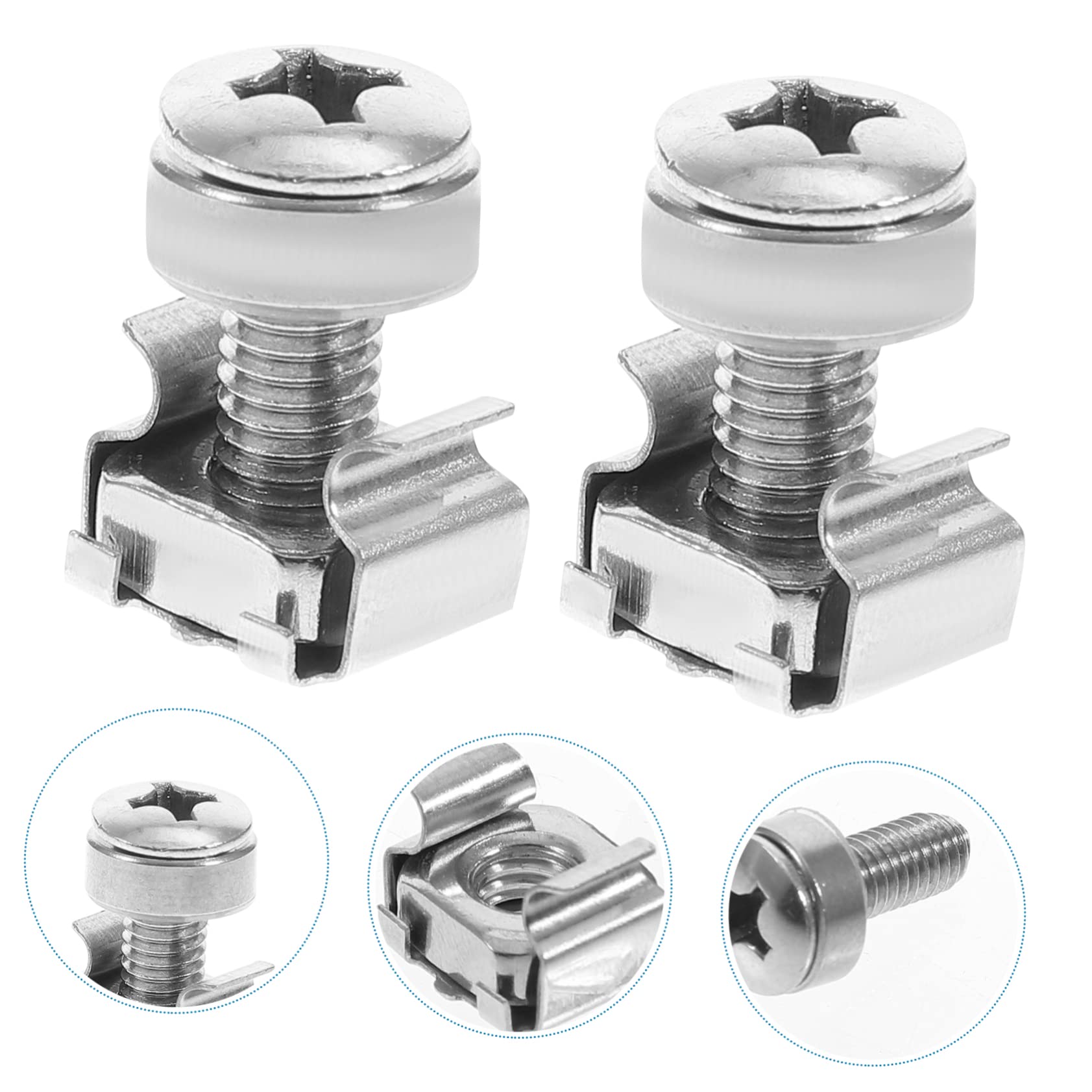 PLAFOPE Server Cabinet Mounting Screws Cage Nuts Rack Mounting Screws and Nuts 16 Sets Kit