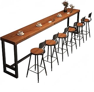 Farmhouse Bar Table Solid Wood Rectangle Bar Height Table Industrial Dining Room Counter Height Table for Kitchen Coffee Shop Window Small Space -Without Chairs (47.2" L x 15.7" W x 41.3" H)