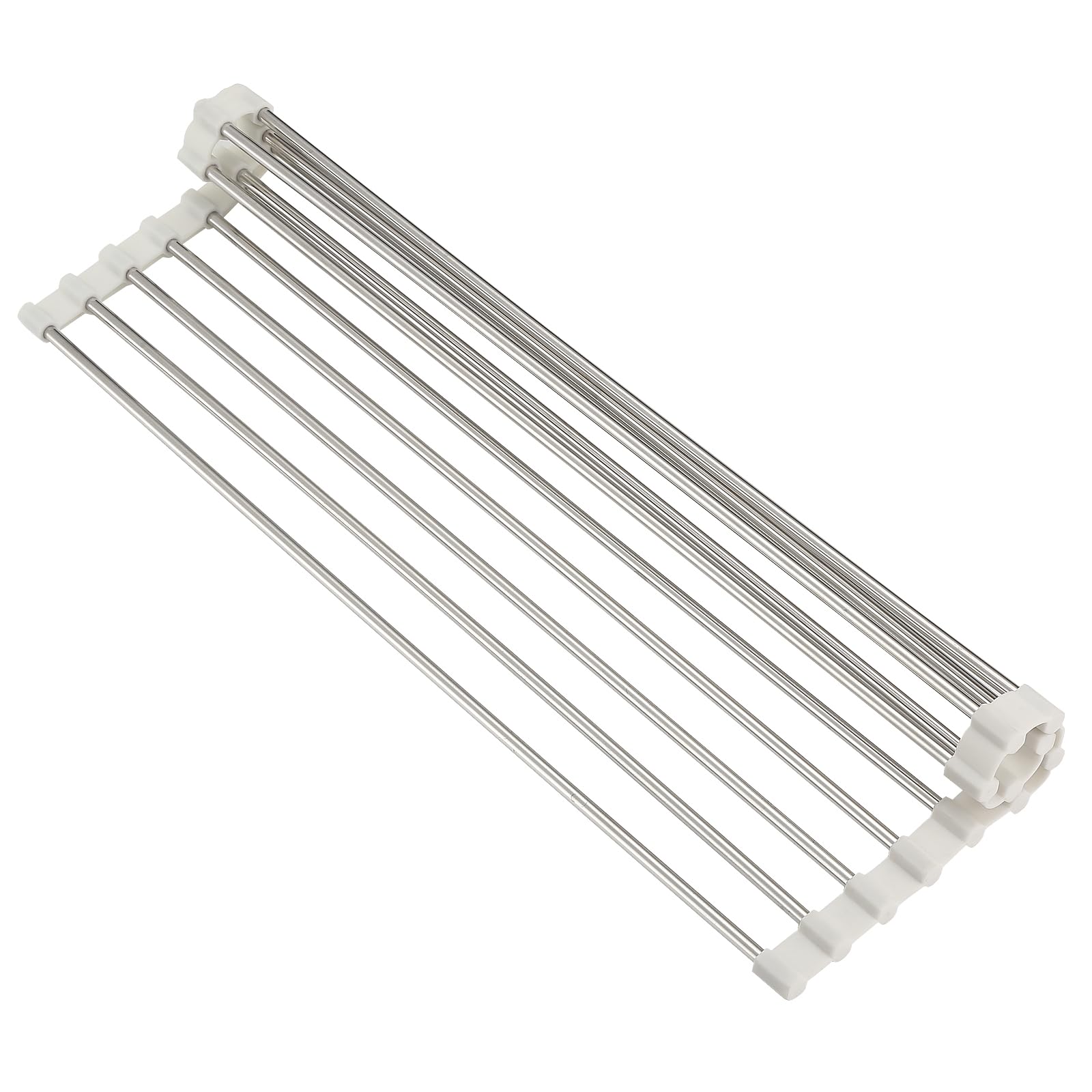 Photo 1 of Geniya Dish Drying Rack, Over Sink Multipurpose Rack, 17.6" x 9.3" Stainless Steel Foldable Dish Drainer, White