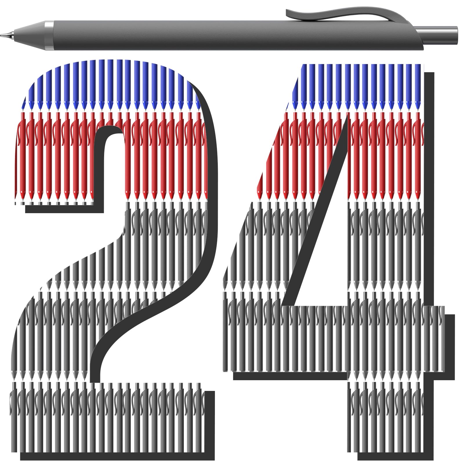 inkipen 24 Pcs Gel Pens,Black ink Pens,(0.7 mm) Fine Point Pen,Retractable Smooth Writing Pens for Journal,School Office Supplies