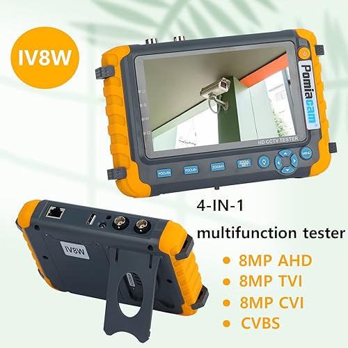Miniatura 9 de AHD CCTV Monitor Cámara Probador IV8W 5 pulgadas 4-en-1 8MP AHD TVI 8MP CVI CVBS 1080P Coaxial HD Testerr Soporte RS485 PTZ Controlador/UTP Cable