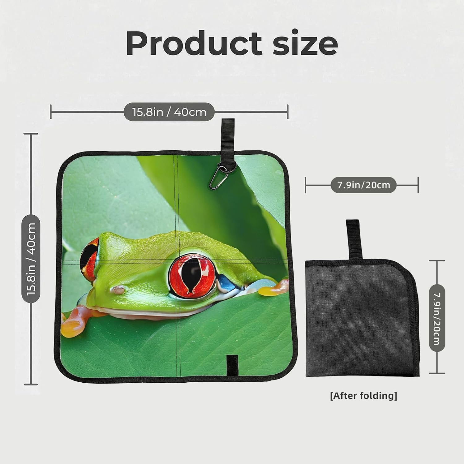 (Tree Frog Baby) Sitting Pad Foldable Seat Cushion Lightweight Camping Seat Mat with Hook for Outdoor Hiking Picnic Camping