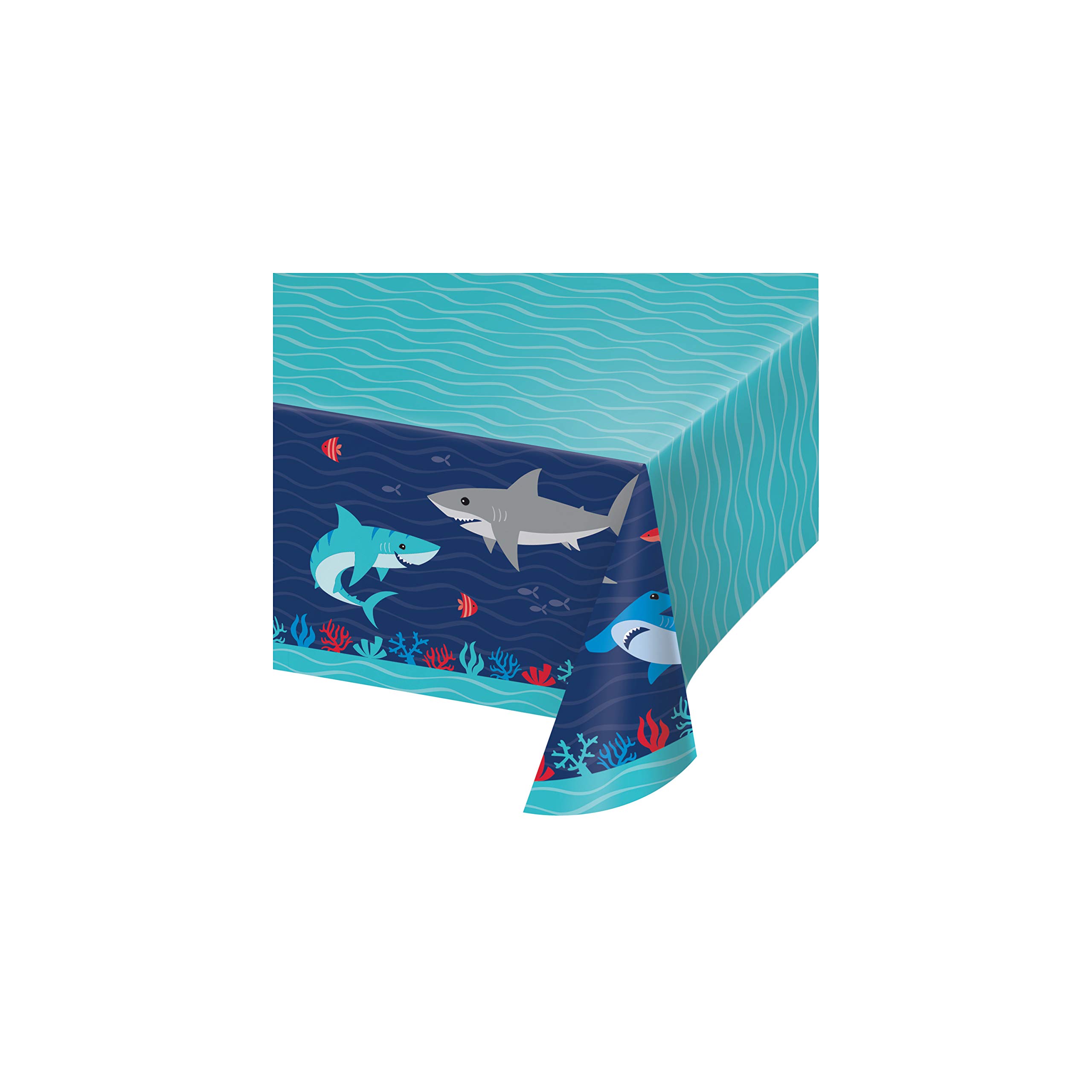 Creative ConvertingPC350501 Shark Party Paper Tablecover I Blue I 1 Pc