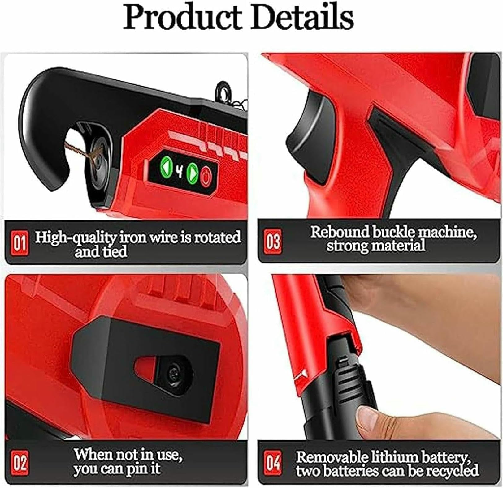 Genérico Atadora eléctrica de Enredaderas, niveladora automática de Alambre para Plantas, Ideal para Tomates, Uvas, Verduras y vides, Incluye 2 Pilas
