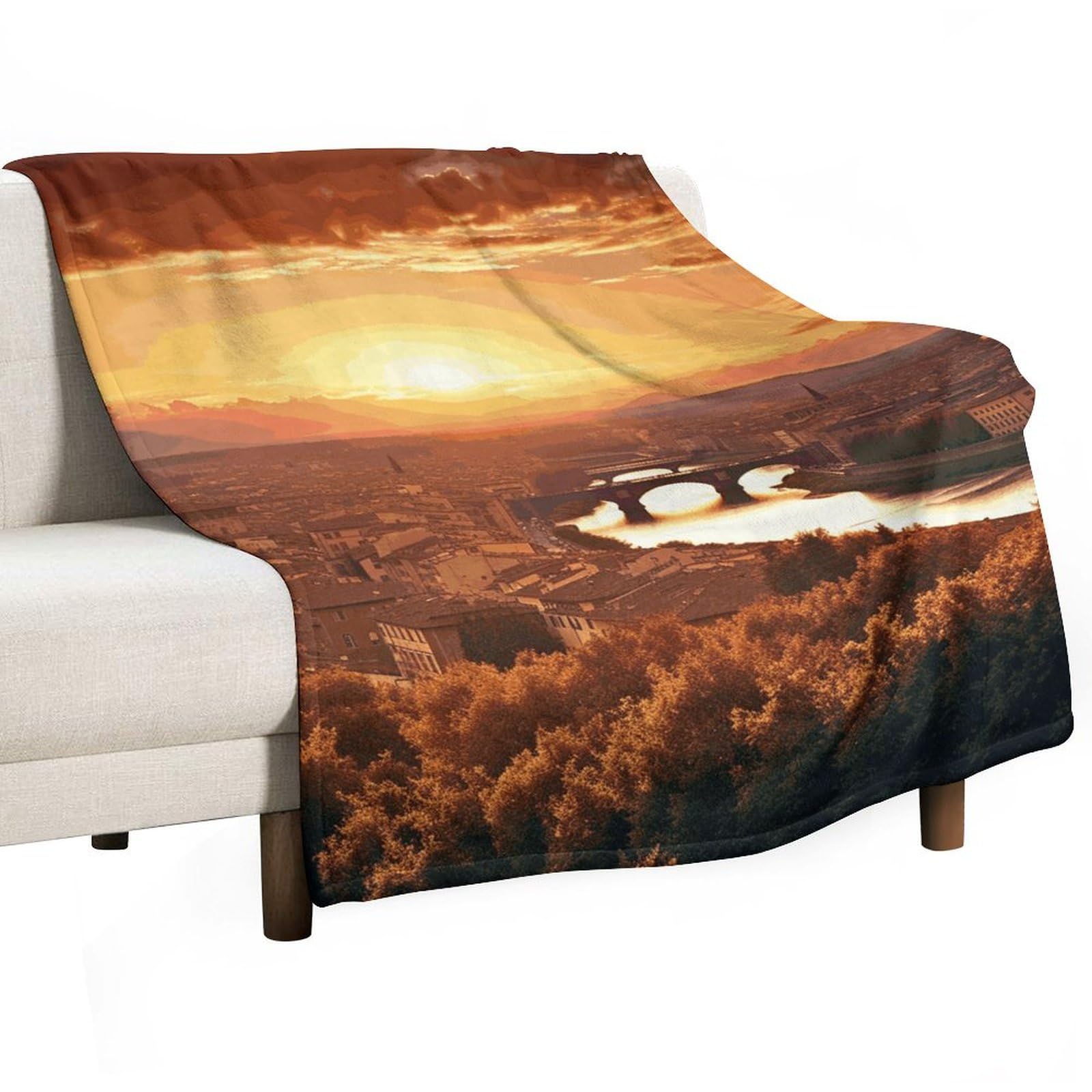 Couverture flanelle 140x178 cm imprimée douce et légère pour lit et canapé