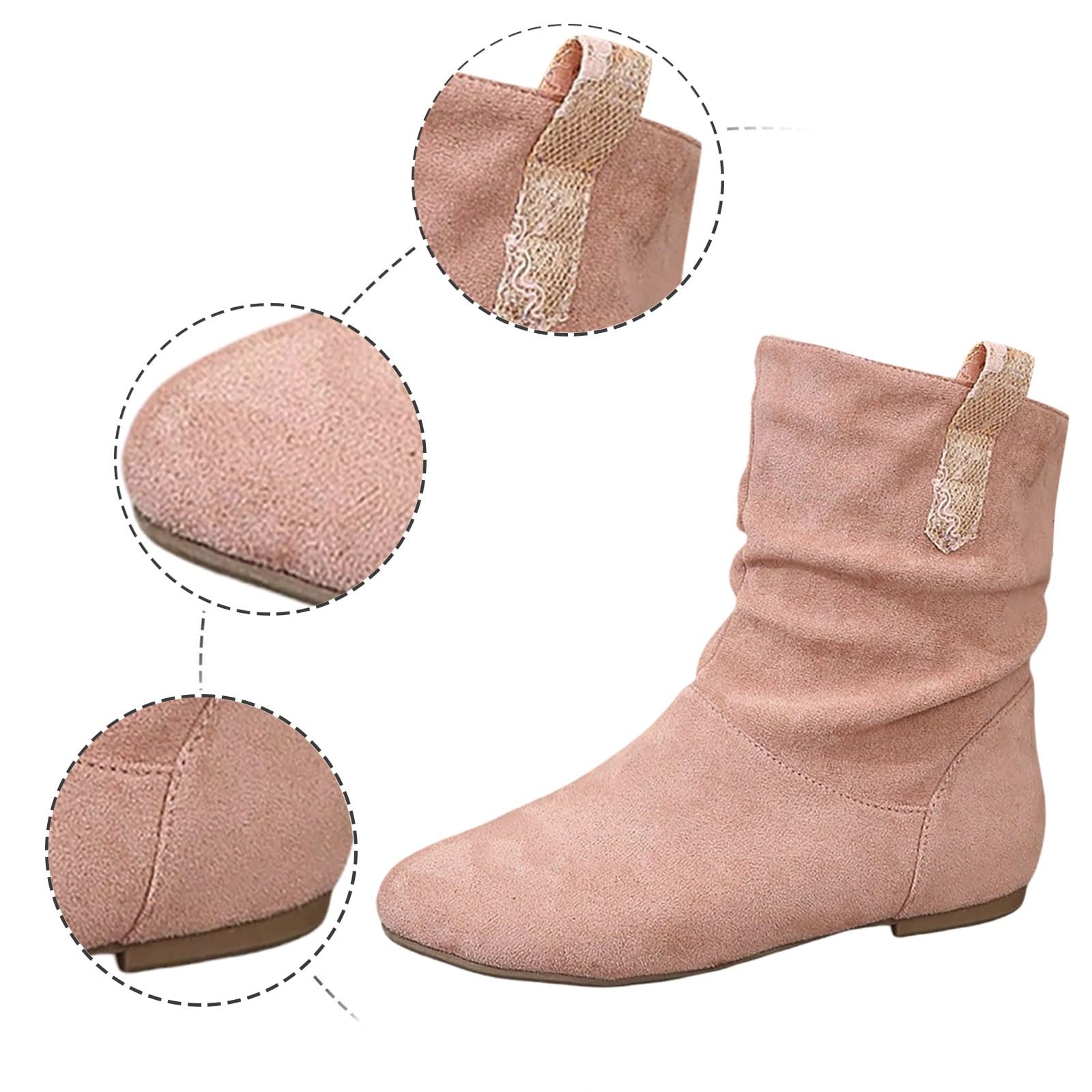 Damskie botki z zamkniętą częścią palców, niski obcas, wygodne dopasowanie, na co dzień, idealne do dżinsów, przenośne, eleganckie buty zimowe, aksamitnie miękki materiał, na chłodne pory roku