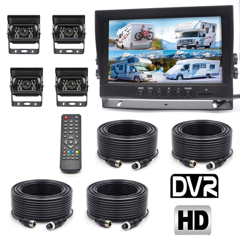Buy Padarsey Backup Camera System, 4 Split Screen 9'' Quad View Display