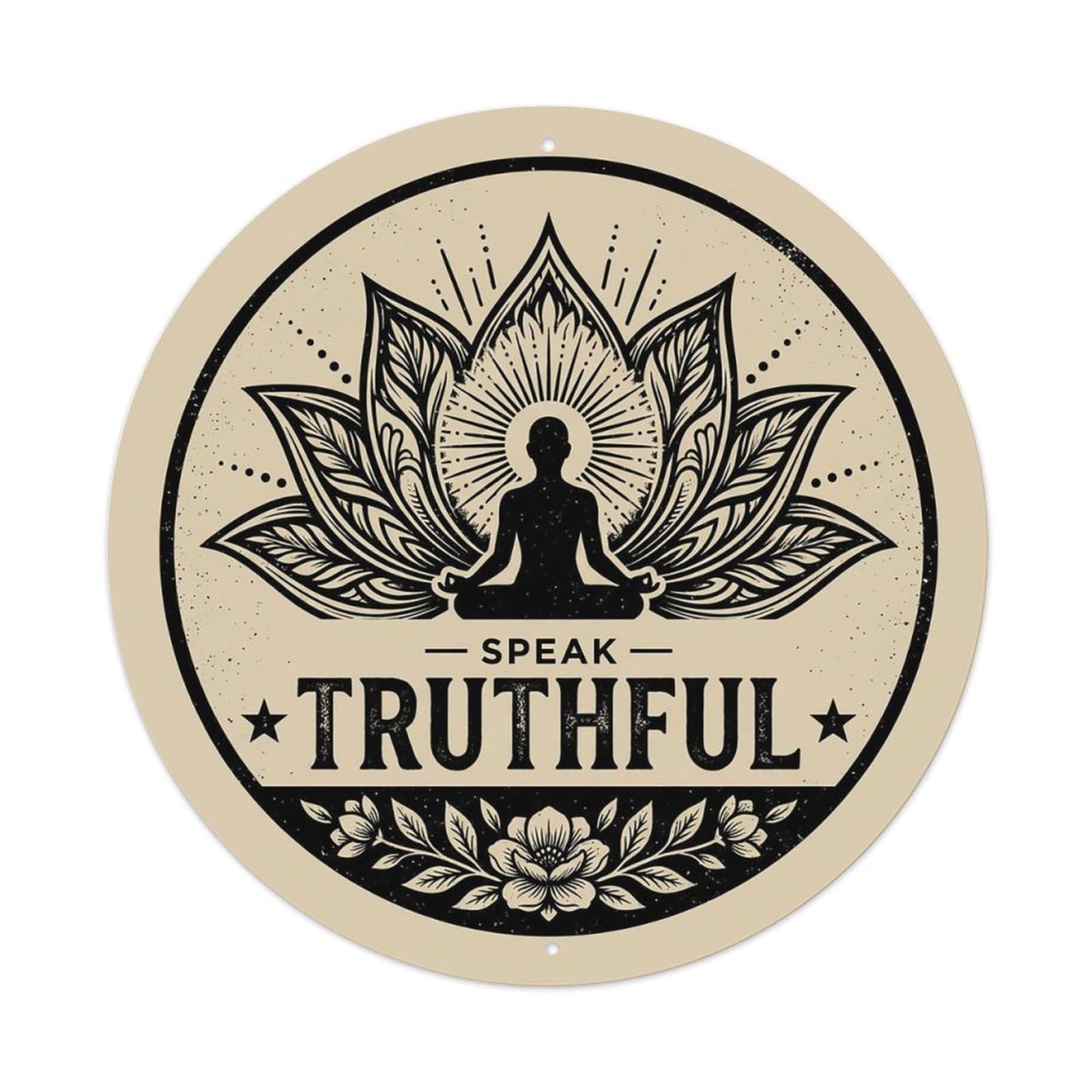 Zen Flower Meditation Den Truthful Metal Tin Sign