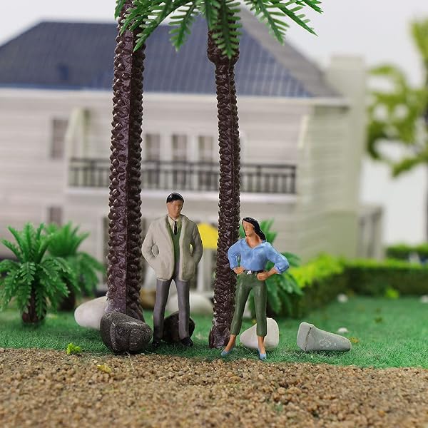 VICDUEKG 40 PCS Modell Figuren Verschieden stehende Figuren Passanten Spur H0 1:87, Verschiedene Posen Miniaturleute, Personen Figurine für architektonisches Planungsprojekt Modelleisenbahn - 5