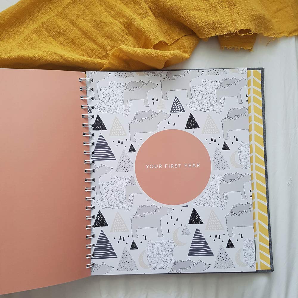 Peachly Minimalist Baby Memory Book Baby First Year Keepsake for