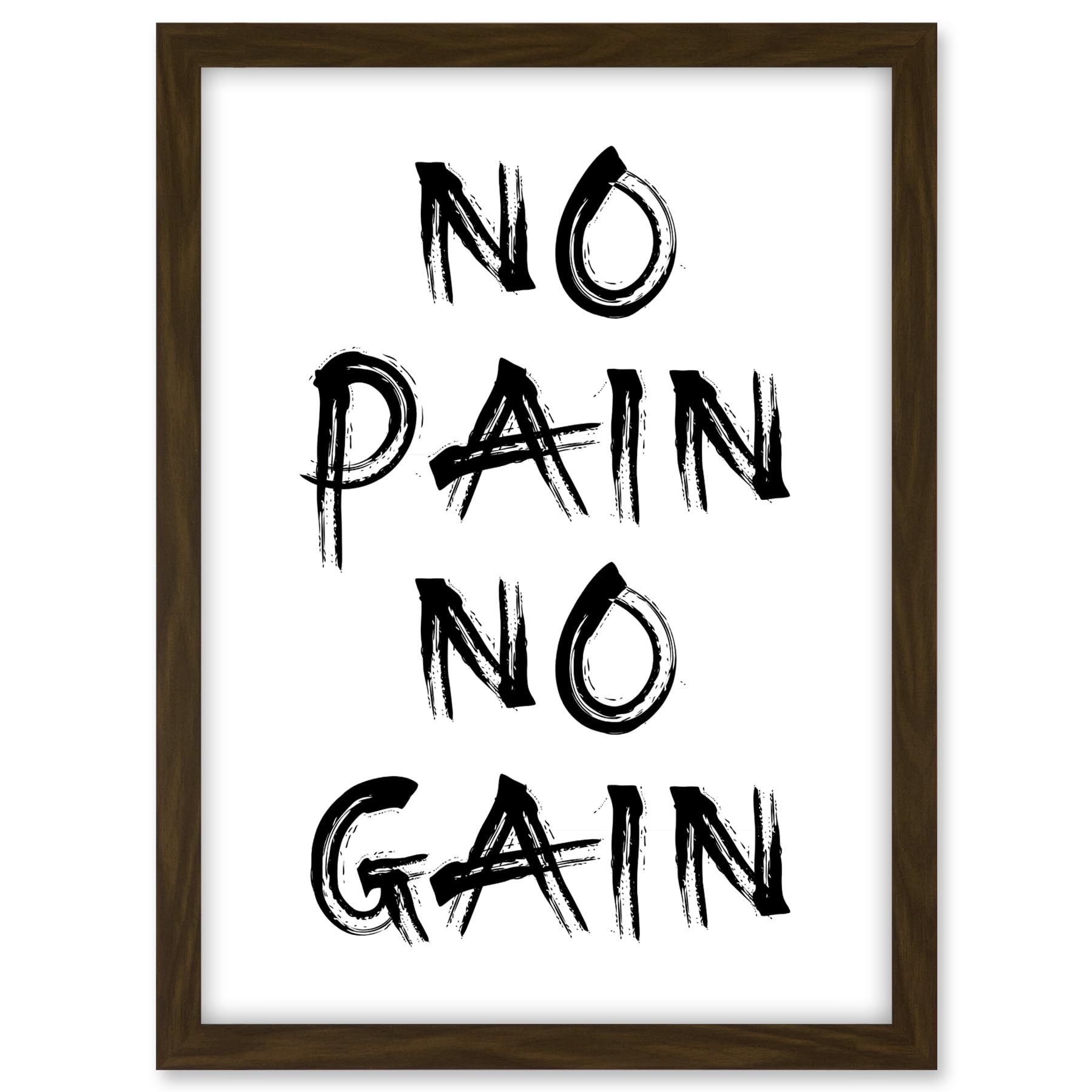 Artery8 Gym Decor Inspiration No Pain No Gain Inspirational Exercise Wall Art Artwork Framed A3 Wall Art Print