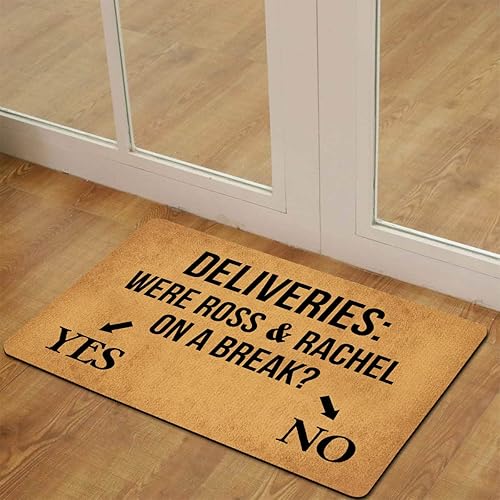 Miniatura 4 de Funny Doormat were Ross and Rachel On A Break - Tapetes antideslizantes de goma para puerta delantera, jardín, cocina, dormitorio, 23.6 x 15.7