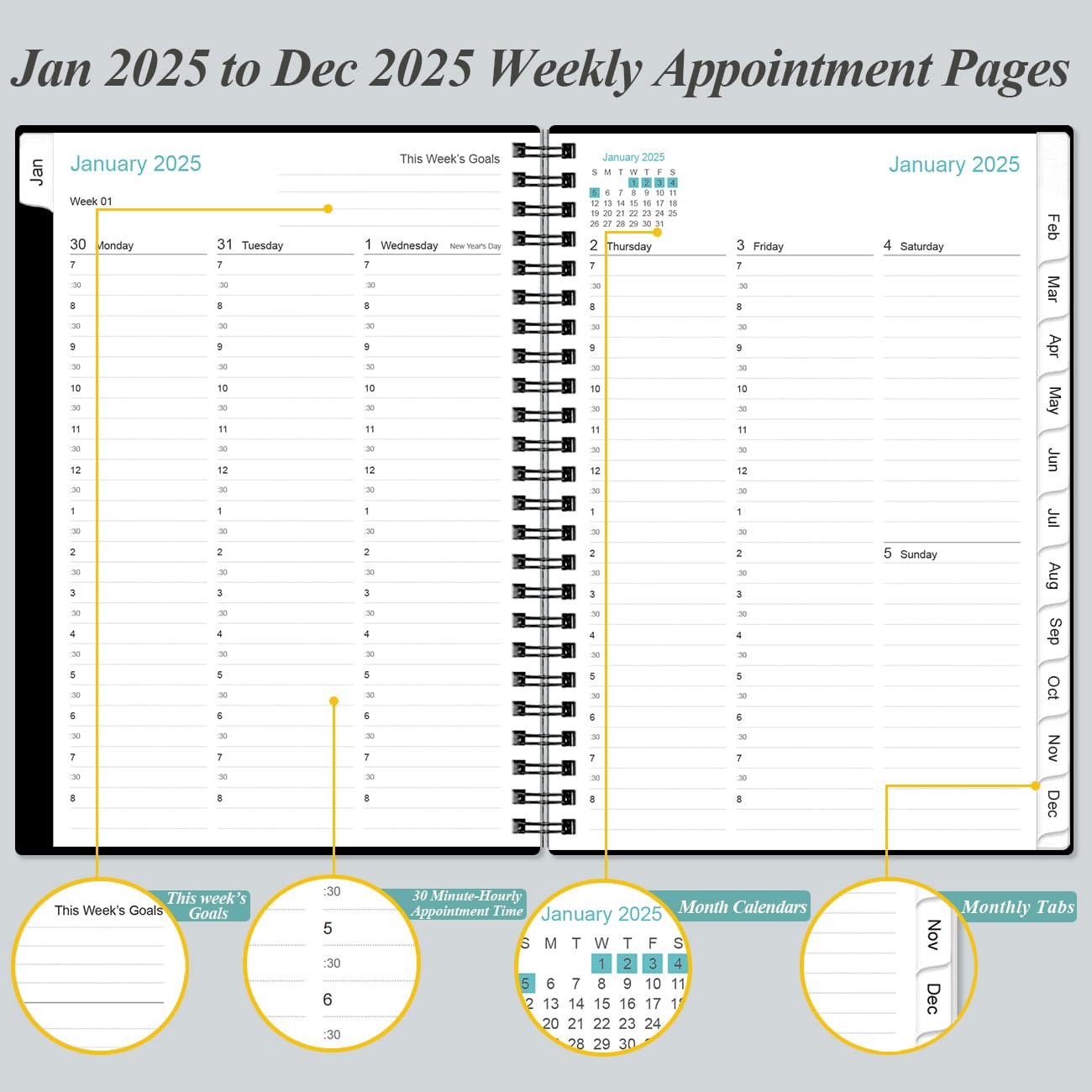 2026 Appointment Book & Planner, Hourly Planner from January 2026 -December 2026 - Image 3