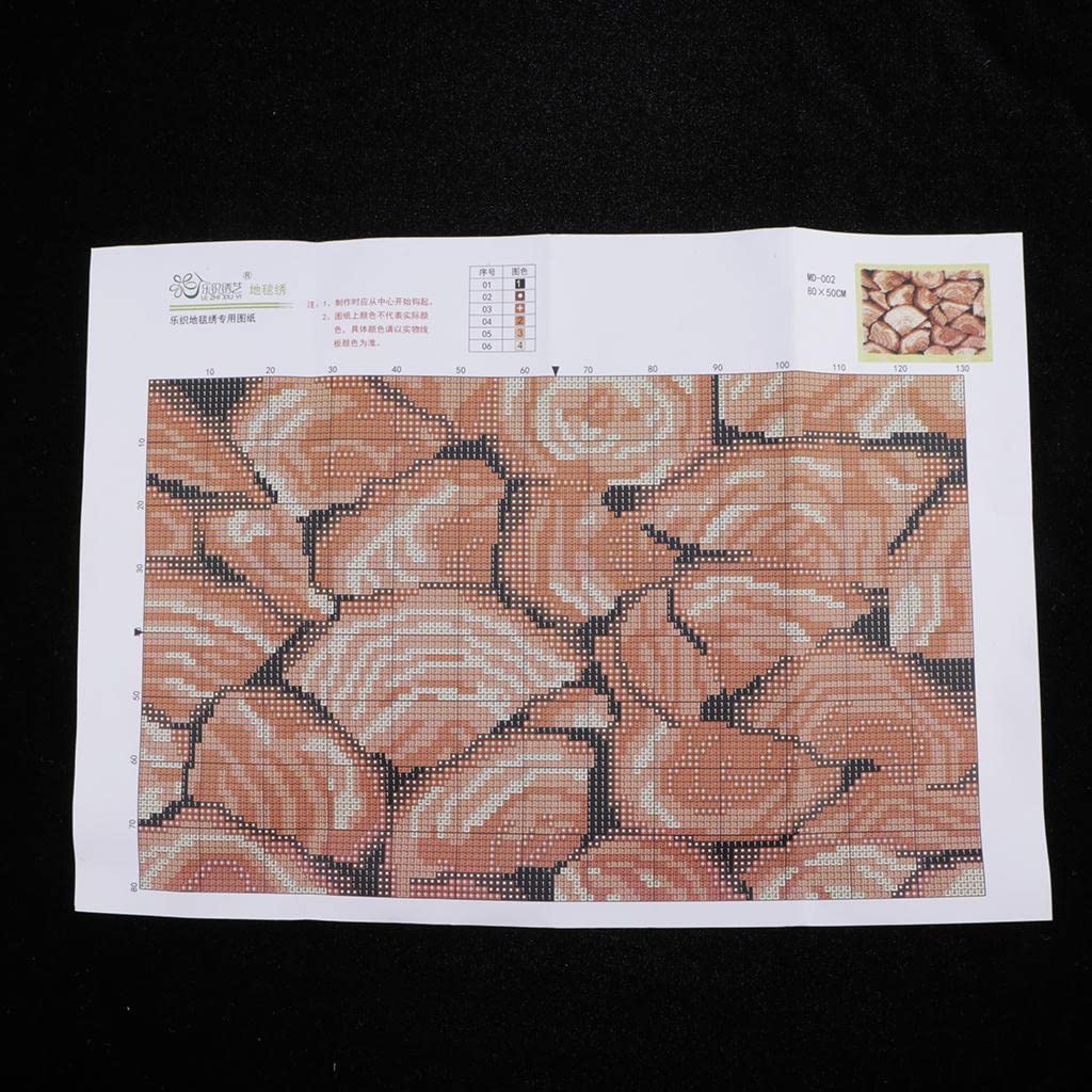 Latch Hooking Kit Handarbeitsset Teppich Knüpfteppich Stickerei Bastelbedarf aus Acryl für Kinder Anfänger Handarbeit Heimdekoration, Holz