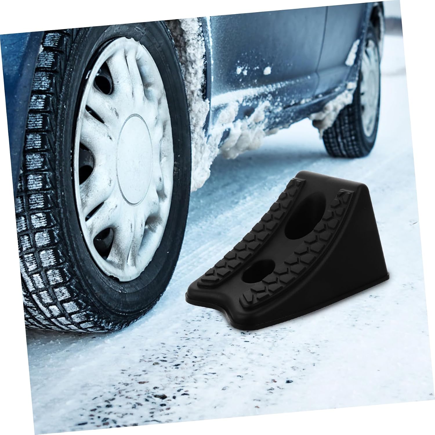 CHILDWEET Car Wheel Chock Block for Trucks and Trailers, Black Plastic