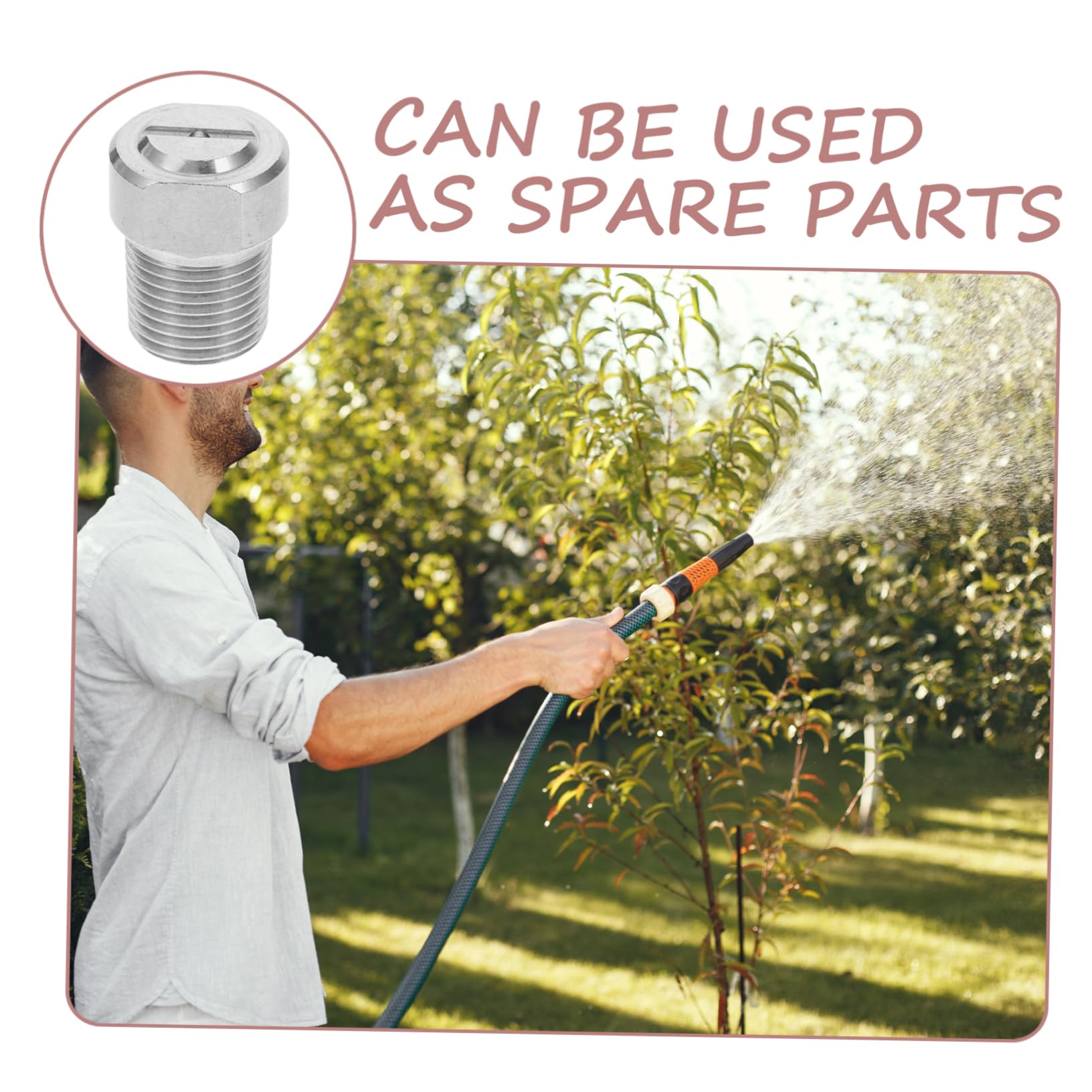 BEBEMOKO Stainless Steel High Pressure Washer Nozzle Tip Thread Flat Fan Spray Attachment for Enhanced Cleaning Power and Easy Replacement