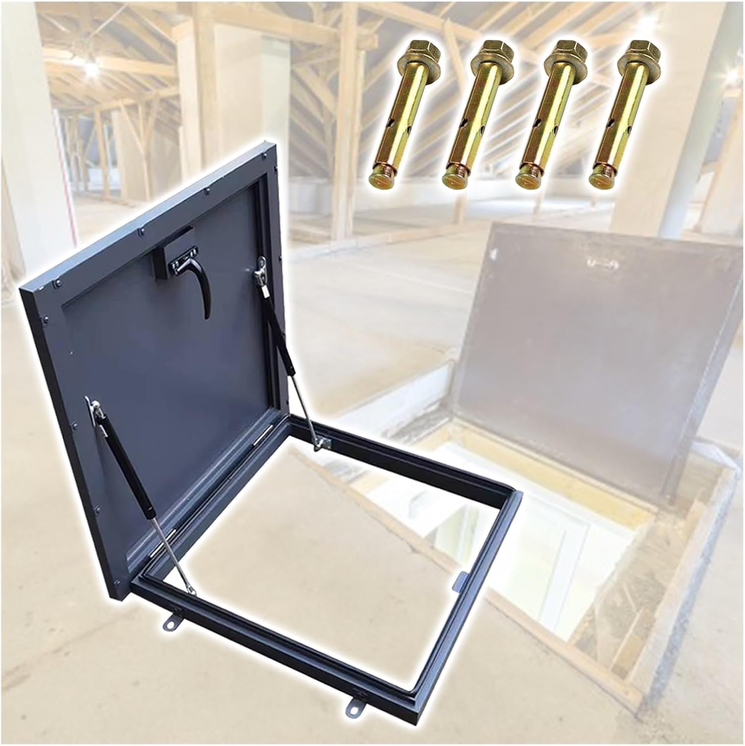 Secure Flat Roof Access Hatch - Heavy-Duty Metal Skylight/Basement Window Well/Manhole Cover, 20x22in, Ideal for Residential & Commercial Use, Lockable Security Door Lid