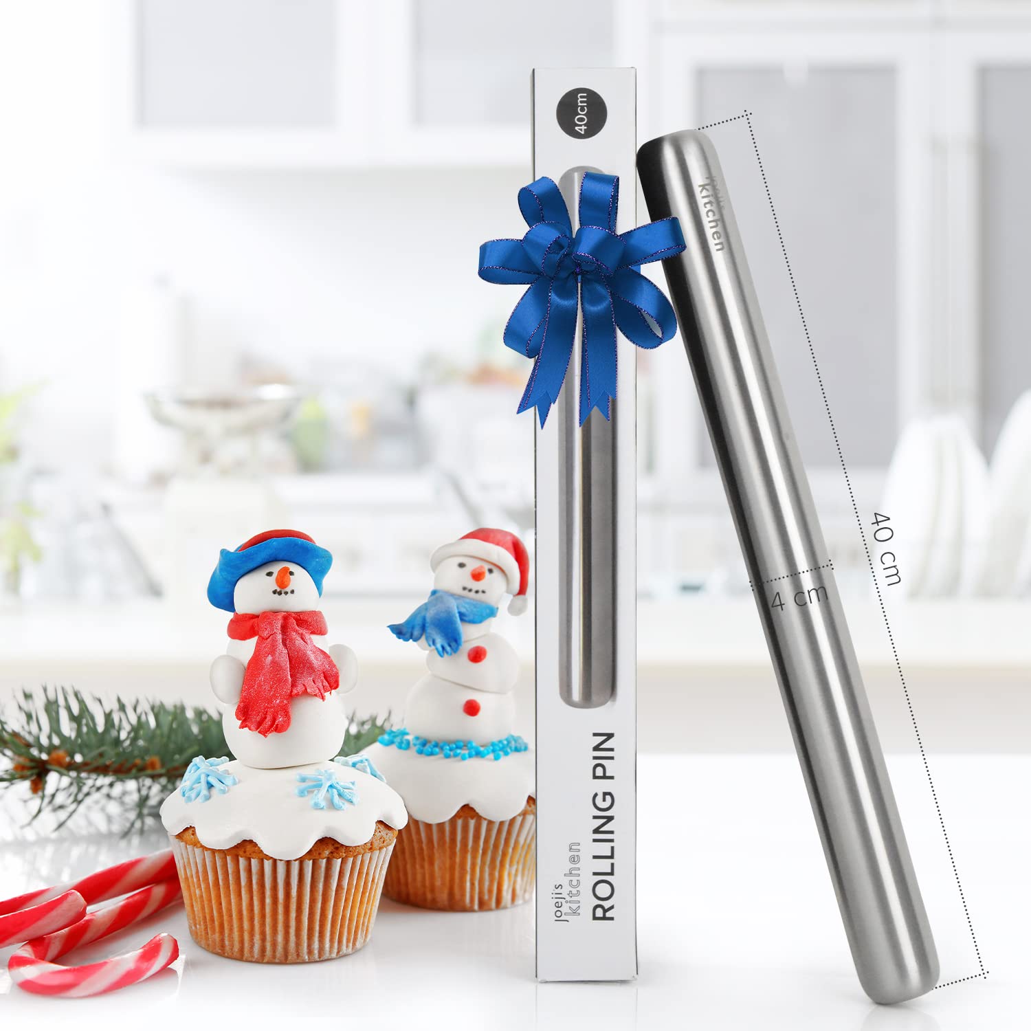 Matterello In Acciaio Inox 40cm | Antiaderente, Per Pizza, Pasta Sfoglia E Dolci - Foto 2