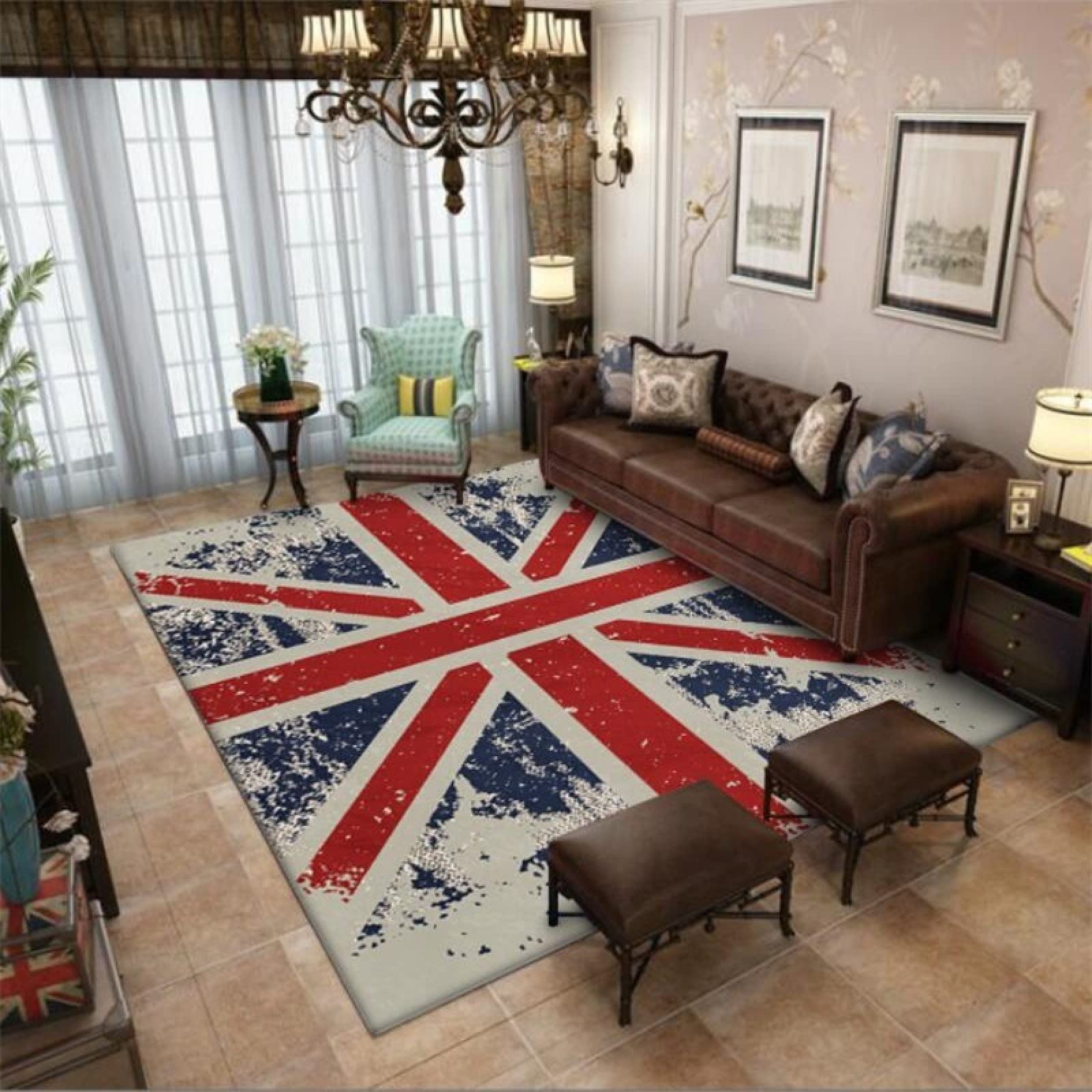 Tapis de salle a manger moderne bleu 160x230 pour un intérieur cosy