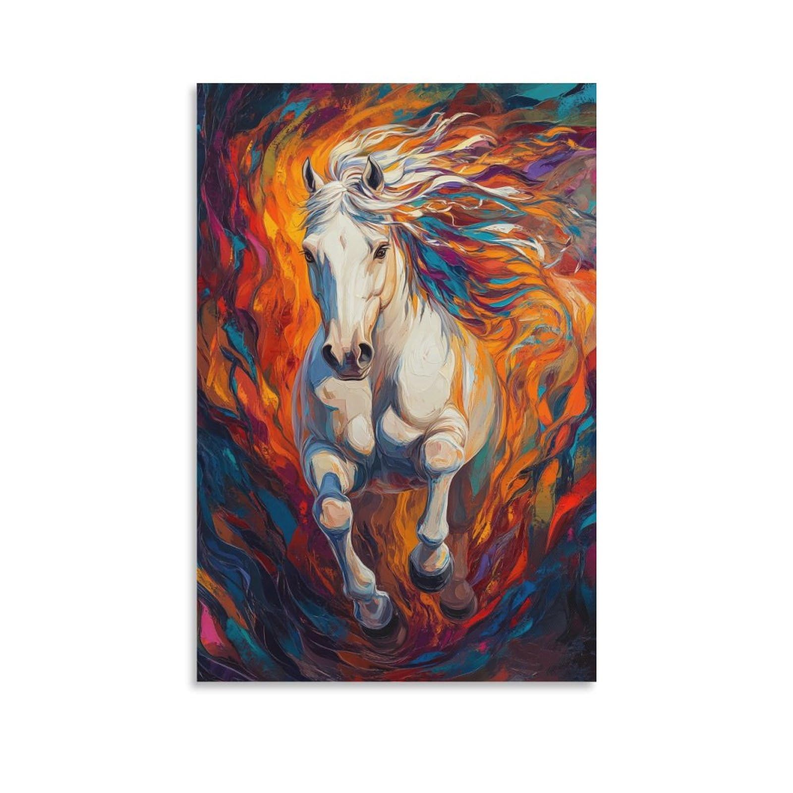 KNZVCXUEH Horse Canvas Wall Art Poster Modern Artwork for Living Room Decor Jungle Animals Prints Rectangle 16x24inch(40x60cm)