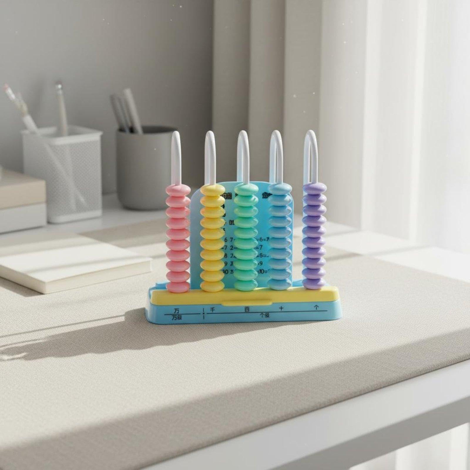 Boulier à 5 Rouleaux avec Remise à Zéro Rapide, Idéal pour Les Enfants D'âge Préscolaire et Primaire, 6 pièces