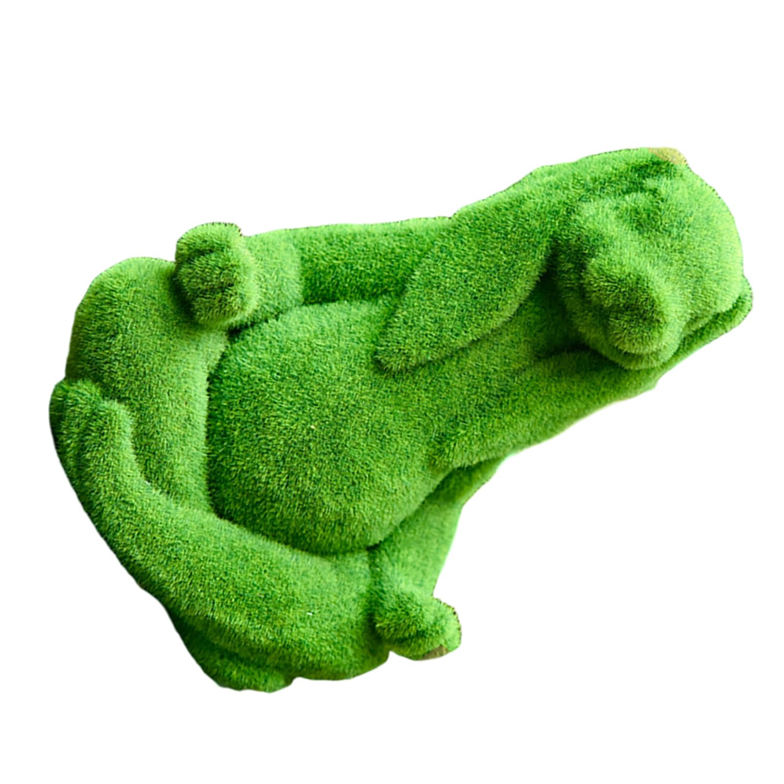 UKCOCO Meditierende Hasen Gartenstatue aus Kunstharz mit Beflockter Oberfläche in Grün Osterfest Gartendekoration und Frühlingsdeko für Friedliche Meditationsbereiche