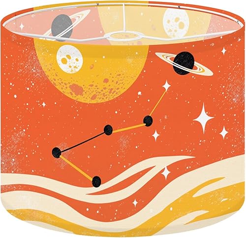 Miniatura 16 de Lamp Shades Set of 2 mid century retro 70s vintage Drum lampshades for Floor Lamps Table Lamps Pendant Light 11"x8.9" Replacement Large Lampshade