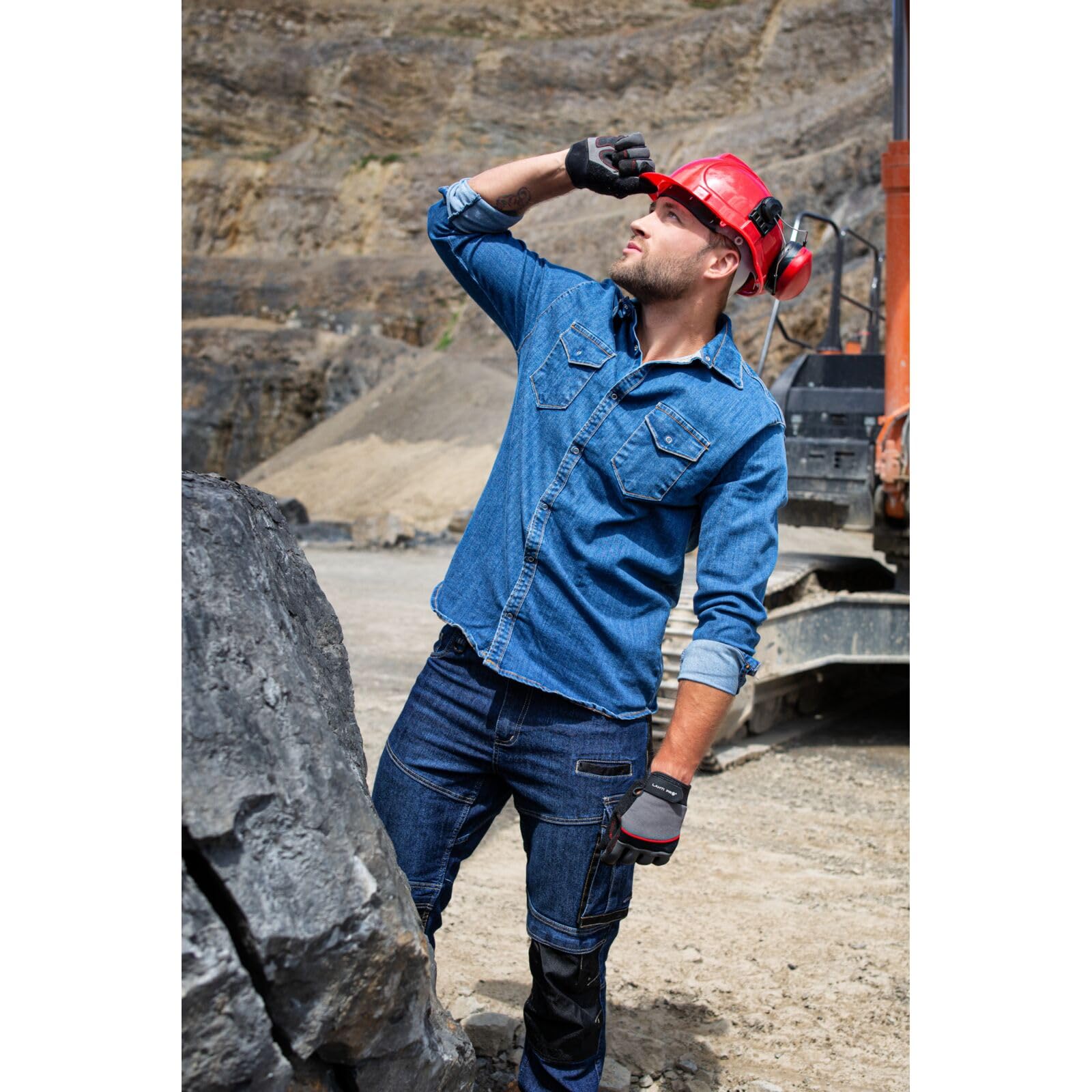 Lahti PRO Pantalones de mezclilla azules con refuerzos, L, CE, Lahti marca