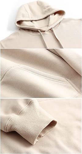 Miniatura 9 de Sudadera con capucha de forro polar para mujer color liso básica holgada de manga larga hombros caídos Azul