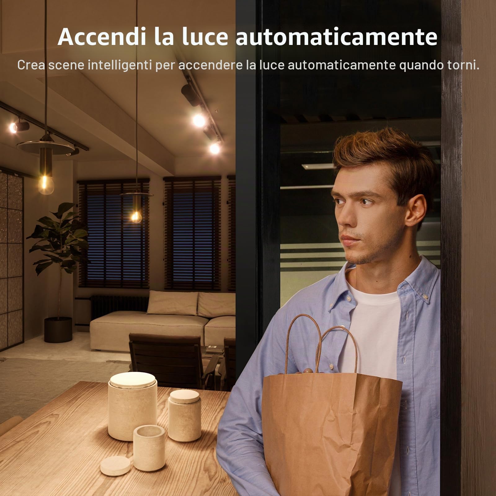Sensore di movimento ZigBee, sensore di movimento intelligente per la sicurezza domestica, sensore di movimento wireless con app di monitoraggio remoto, comando vocale compatibile con Alexa.4PCS