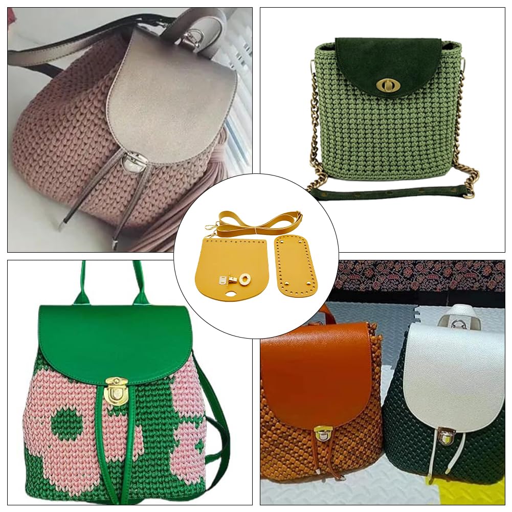DIY Purse Making Kit - Crochet Bag Bottom & Strap -5