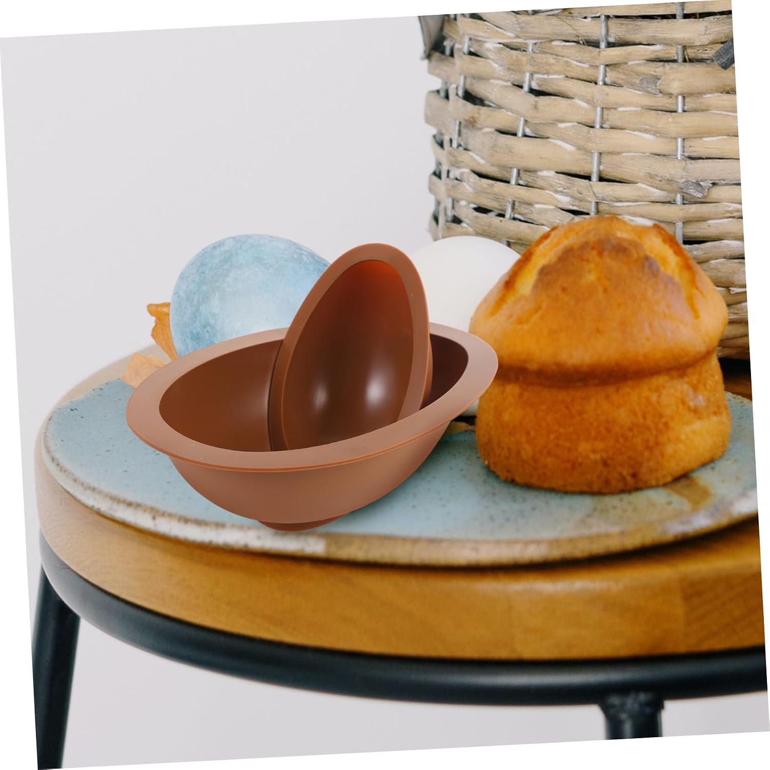 Cabilock 1Set Silicone Easter Egg Heat Cookie for Baking Includes Smooth Eggs for DIY Easter Treats