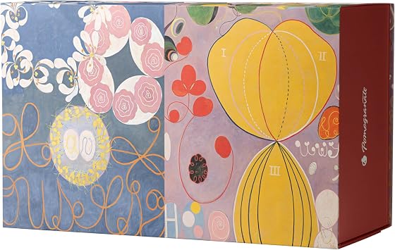 Pomegranate 120-Piece Puzzle 4-in-1 Set, Hilma af Klint Art, Double-Sided | 4 jigsaw puzzles, travel minis, matte finish, holiday gift, 11x8", modernist abstract art by Hilma Klint